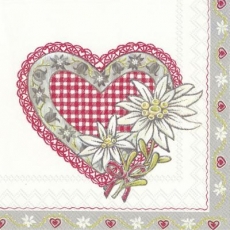 Edelweiss und Herz im Landhausstil - Edelweiss and heart in country style - Edelweiss et coeur dans le style campagnard