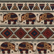 Afrikanisches Muster & Elefanten - African pattern & elphants - Motif africain et éléphants