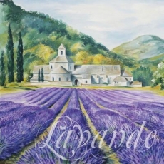 Haus vor einem Lavendelfeld in der Provence - House in front of a lavender field in Provence - Maison en face dun champ de lavande en Provence