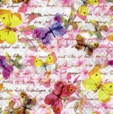 bunte Schmetterlinge auf zarten Blüten, Geschriebenes - colorful butterflies on delicate blossoms, written - papillons colorés sur les fleurs délicates, écrit