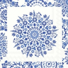 Blumenmuster weiss & blau - Flower pattern white & blue - Motif de fleurs blanc et bleu