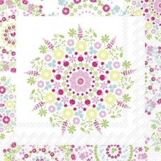 Blumenmuster weiss & pink - Flower pattern white & pink - Motif de fleurs blanc et rose