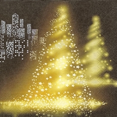 hell erleuchteter Weihnachtsbaum vor einer Skyline - brightly lit Christmas tree in front of a skyline - arbre de Noël illuminé devant une ligne d horizon