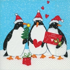 3 Pinguine feiern Weihnachten - 3 penguins celebrate Christmas - 3 pingouins fêtent Noël