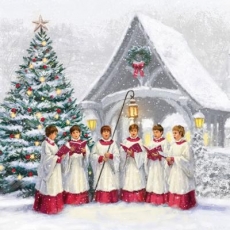 ein singender Chor am Weihnachtsbaum - a singing choir at the Christmas tree - un choeur chantant à l arbre de Noël