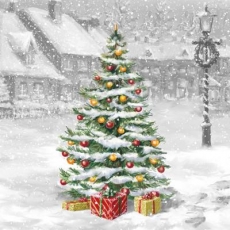 Weihnachtsbaum am Strassenrand - Christmas tree on the roadside - Arbre de Noël sur le bord de la route
