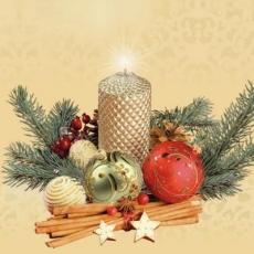 Musterkerze & weihnachtliche Accessoires -  Sample candle and Christmas accessories - Échantillon de bougies et accessoires de Noël