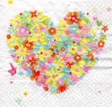 Blüten geformt als Herz & 1 Schmetterling - Flowers shaped as heart & 1 butterfly - Fleurs en forme de coeur et 1 papillon