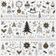 weihnachtliche Accessoires in schwarz weiss - Christmas accessories in black and white - Accessoires de Noël en noir et blanc