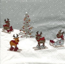 Elche fahren Ski & Schlitten - Moose ride skis and sledges - Moose ride skis et luges