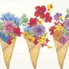 Blumen in einer Eiswaffel - Flowers in an ice cream cone - Fleurs dans un cornet de glace