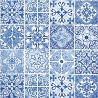 blaues Fliesenmuster - blue tile pattern - motif de carreaux bleu