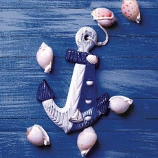 dekorativer Anker mit Muscheln - decorative anchor with shells - ancre décorative avec des coquilles