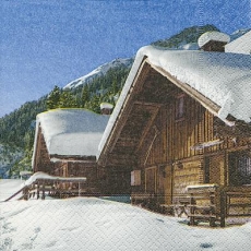 schneebedeckte Holzhäuser - snow-covered wooden houses - maisons en bois couvertes de neige