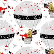 Weihnachtsmann und Rentier fahren Ballon - Santa and reindeer are driving balloon - Père Noël et le renne conduisent ballon