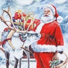 Weihnachtsmann & Rentier - Santa Claus & reindeer - Père Noël et renne