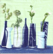 Blumenvasen - White & Blue flower vase - Vases de fleurs