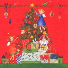 3 kleine Engel & Geschenke unterm Weihnachtsbaum - 3 little angels & presnets under the christmas tree - 3 petit anges & cadeaux sous larbre de Noël