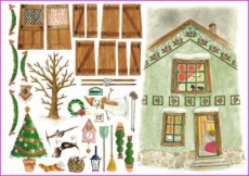Weihnachtliches Haus,Schneemann,Tannnenbaum....