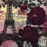 Pariser Eifelturm und rote Rosen