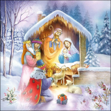 Maria und Josef mit ihrem Kind und die Heiligen Drei Könige