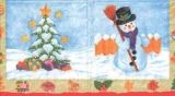 Schneemann am Weihnachtsbaum - Snowman at the Christmas tree - Bonhomme de neige à larbre de Noël