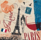 Spaziergang in Paris, Eiffelturm, Brief - Walking in Paris, Eittel tower, letter - Vive la France, Tour Eiffel, lettre