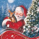 Weihnachtsmann mit Reh - Santa Claus with deer - Père Noël avec des cerf