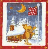 Rentier: Meine Winterfahne - Reindeer: My winter flag - Renne: Mon drapeau dhiver