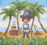 Pirat auf seiner Schatzinsel