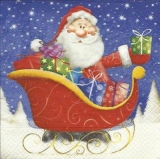 Weihnachtsmann mit Schlitten voller Geschenke - Presents in Santas sleigh - Père Noël avec traîneau plein de cadeaux