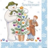 Schneemann beim Baumschmücken - Snowman & x-mas tree