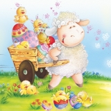 Schaf, Küken, Ostereier, Dorf  - Sheep, chicks, easter eggs, village - Mouton, poussins, oeufs de pâques, village