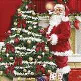 Weihnachtsmann schmückt den Baum - Santa decorates the christmas tree - Père Noël décore le sapin de Noël