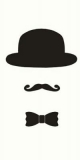 Melone, Zylinder, Schnäuzer & Fliege - Bowler, Opera hat , Moustache & Bow tie - Chapeau melon, Haut-de-forme,Moustache & Noeud papillon