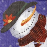 Schneemann mit Hut & Schal - Snowman with Hat & Scarf - Bonhomme de neige avec chapeau et écharpe