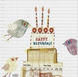 Geburtstagstorte & Vögel aus Papier - Birthday Cake & birds made ​​of paper - Gâteau danniversaire et les oiseaux en papier, Happy Birthday