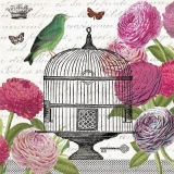 Vogel, Käfig, Blumen, Schmetterlinge, Krone - Bird, cage, flowers, butterflies, crown - Oiseau, cage, freurs, papillons, couronne