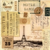Besuch in Paris, Eiffelturm, Notredame, Postkarte - Visit to Paris, Eiffel Tower, Notre Dame, postcard - Visite de Paris, la Tour Eiffel, Notre Dame, carte postale