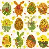 Eier & Hasen mit Blumenmuster - Eggs & Bunnies with floral pattern - Oeufs & lapins avec motif floral