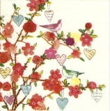 Zweige mit Vögel, Rosen & Herzen - Branches with birds, roses and hearts - Les branches avec des oiseaux, roses & coeurs