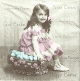 Nostalgisches Mädchen & Ostereierkorb - Nostalgic Girl & Easter egg basket - Nostalgique fille & oeufs de Pâques panier