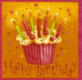 Geburtstags-Törtchen, Kerzen - Birthday cake, candles - Gâteaux danniversaire, bougies