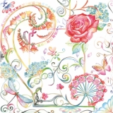 Blumencollage, Libelle & Schmetterling - Floral Collage, Dragonfly & Butterfly - Collage floral, libellule et de papillon