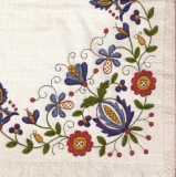 Blumenmuster auf Leinen - Floral pattern on linen - Motif floral sur toile de lin