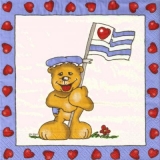 Matrose Bär mit Fahne & Herzen - Sailor Bear with flag & hearts - Ours de marin avec le drapeau & coeurs