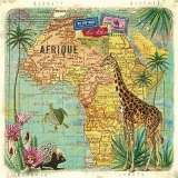 Giraffe & andere Tiere auf Landkarte Arfikas -  Giraffe & Other Animals on Map Arfikas, Travel to Africa - Girafe & autres animaux sur une carte Arfikas