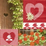 Landhaus Herzen, Enzian & Geranien - Country style heart, gentian geranium - style campagnard: Coeur, géranium et gentiane