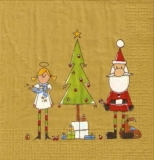 Weihnachtsmann, Baum & Engel gold - Santa, Tree & Angel - Père Noël, Arbre & Ange