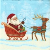 Weihnachtsmann mit Rentier & Schlitten - Santa Claus with reindeer & sleigh - Père Noël avec des rennes & traîneau